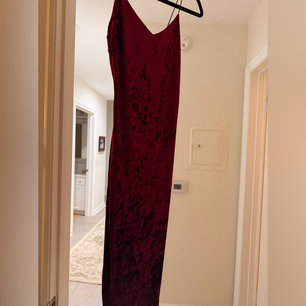 Love Culture Crushed Velvet Red Dress